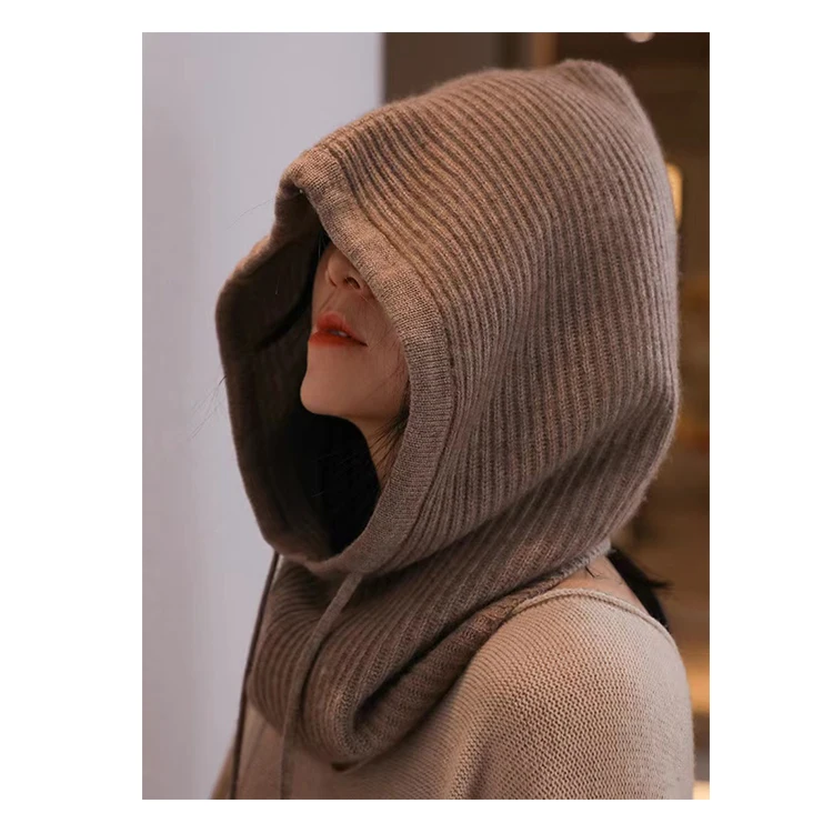 Inner mongolia small beanie knit skull cashmere knitted  hats ears covers christmas with neck