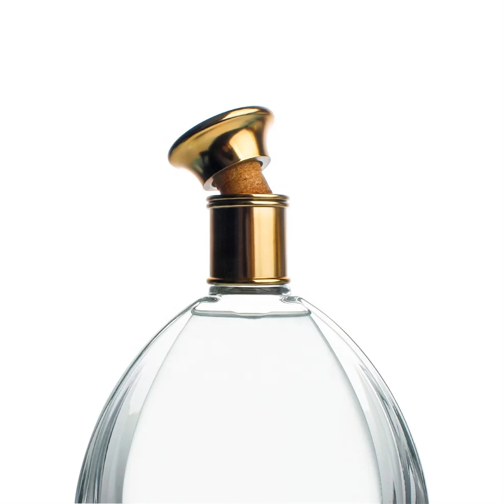 70cl fancy personalized liquor whisky Rum wide mouth gin vodka alcohol Cognac XO glass brandy bottle with cork