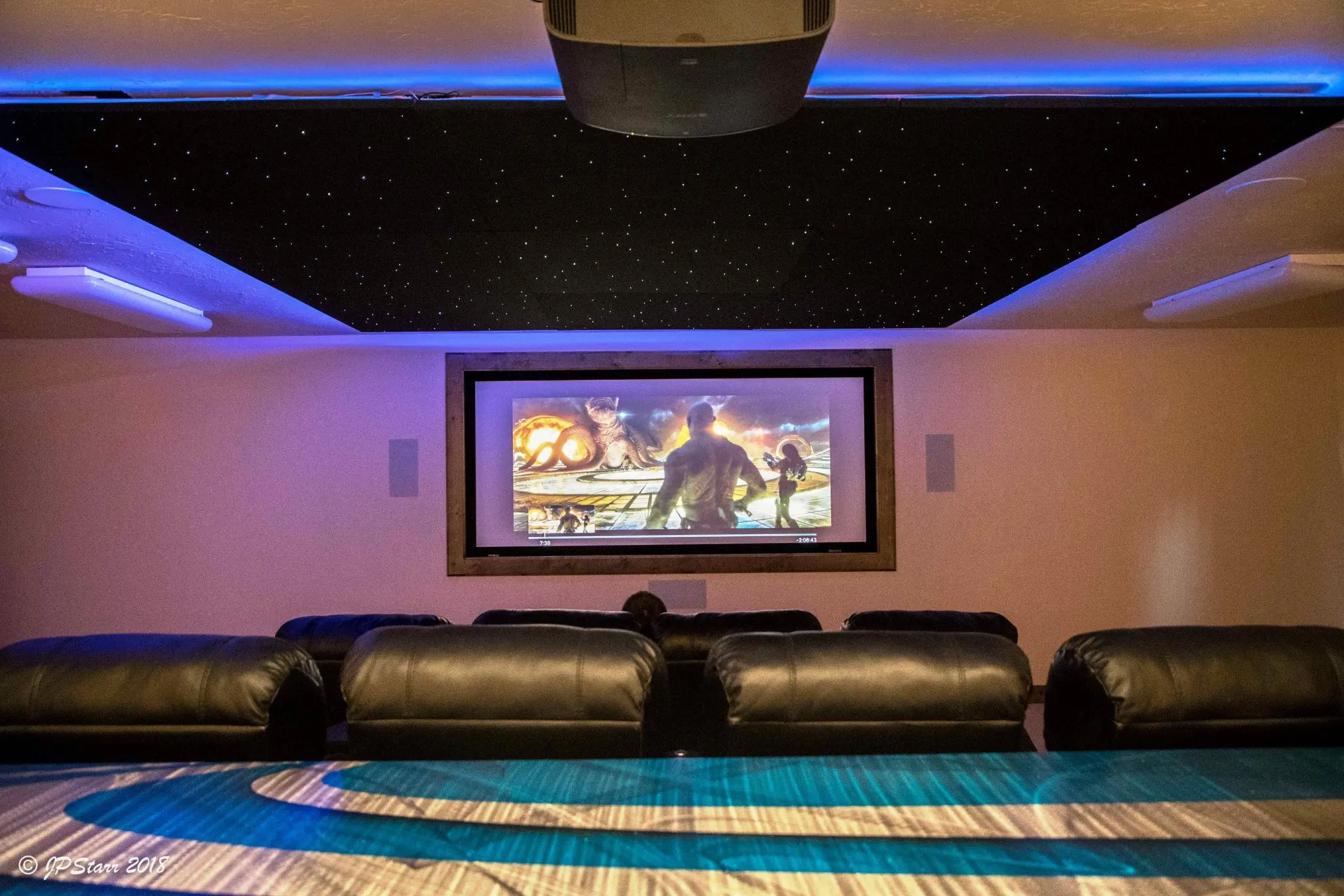 Fiber optic star ceiling panels with quality acoustic materials