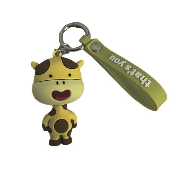 Customized PVC animal Keychains Giraffe Stereo cartoon image Key ring Custom 3d Fashionable Silicone Key Chain