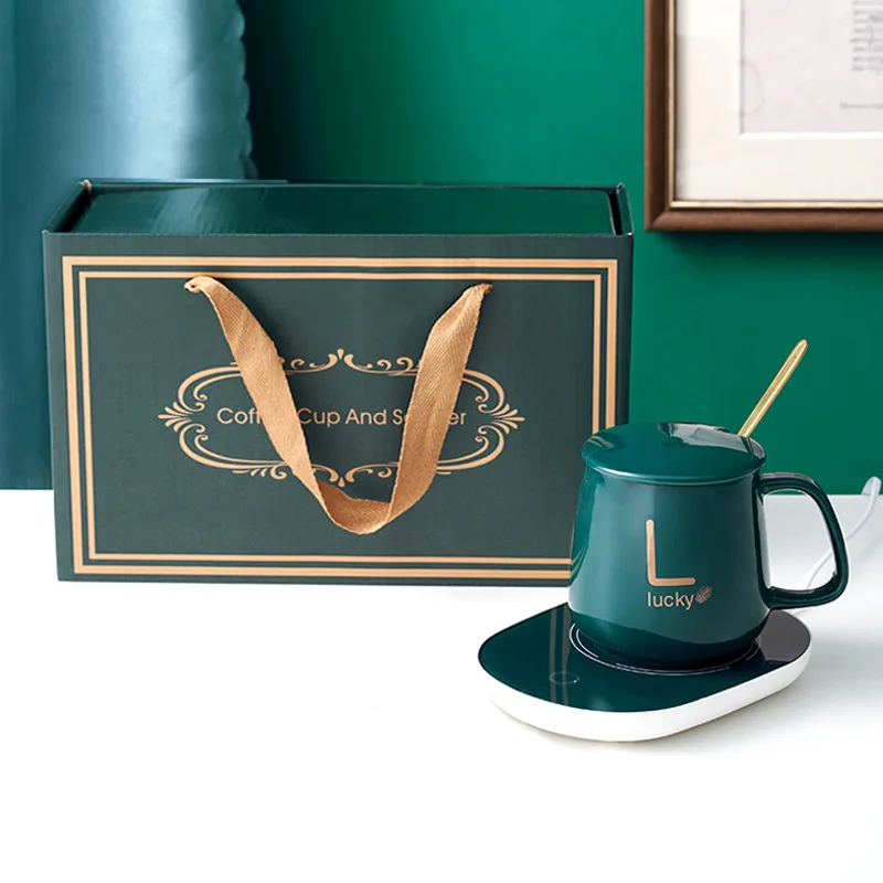 Smart Heating Pad Temperature Control 55 Degree Thermotatic Ceramic Coffee Mug USB Electric Charging Cup Warmer