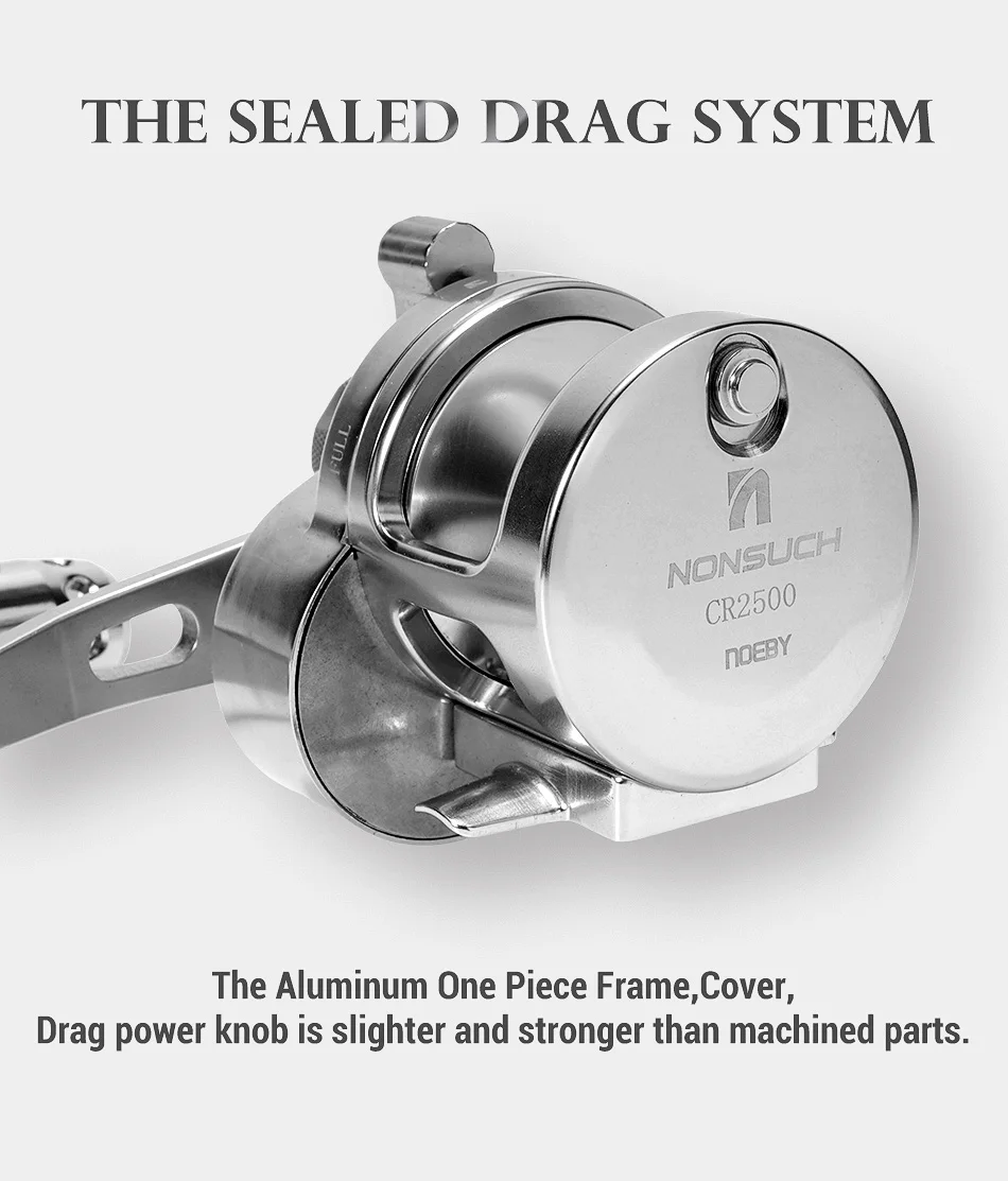 Boat Fishing Conventional Aluminum Alloy Body Large Line Capacity Double Brake 55 LBs Max Drag Trolling Fishing Reel