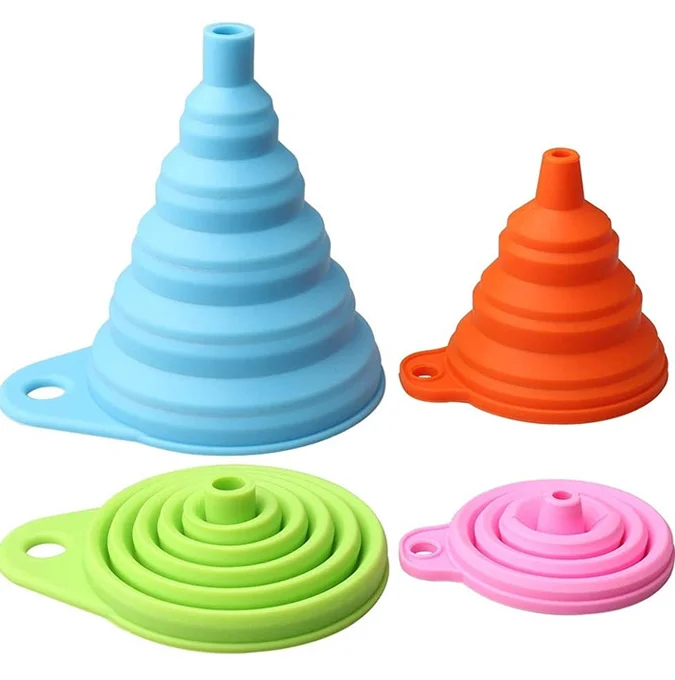 Silicone Collapsible Funnel  Small and Large Kitchen Gadgets for Water Bottle Liquid Transfer Food Grade
