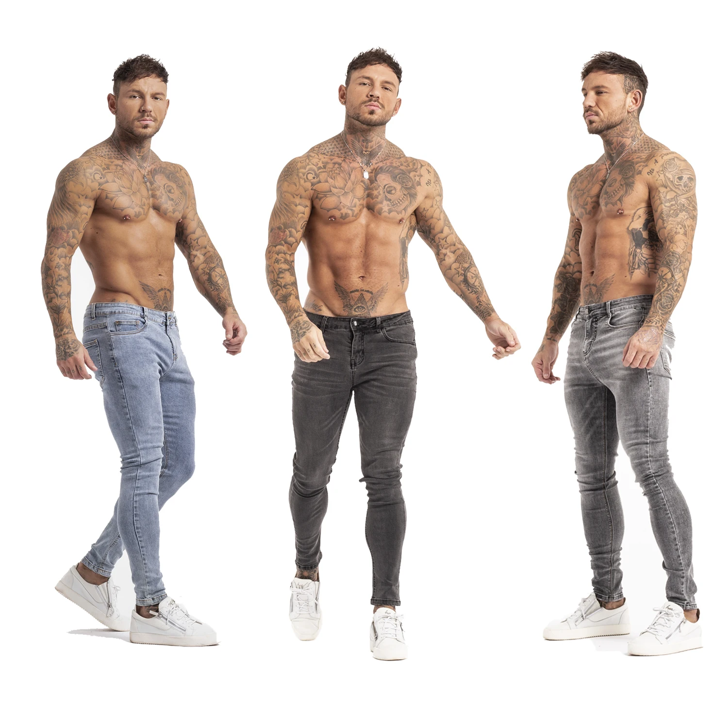 Oem Custom Logo Denim Hip Hop Blue Jeans Skinny Jeans High Quality Jeans Men