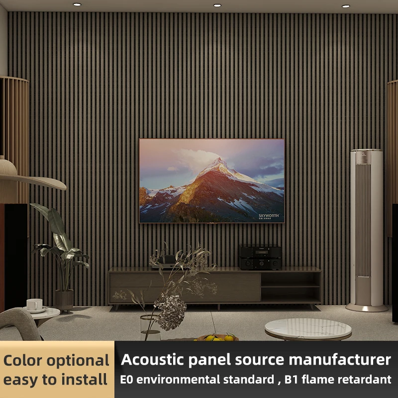 Oak Acoustic Wood Wall Panels Akupanel Led Acoustic Slat Wood Wall Panels Wall Black Walnut 3sides Veneer Panel
