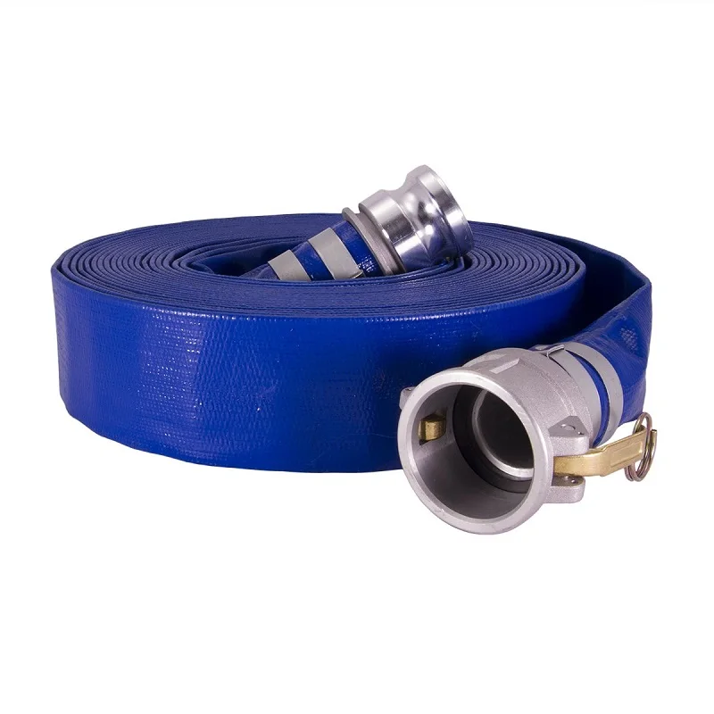PVC/TPU Layflat Discharge Rubber Water Hose Tubing With Hose Clamp