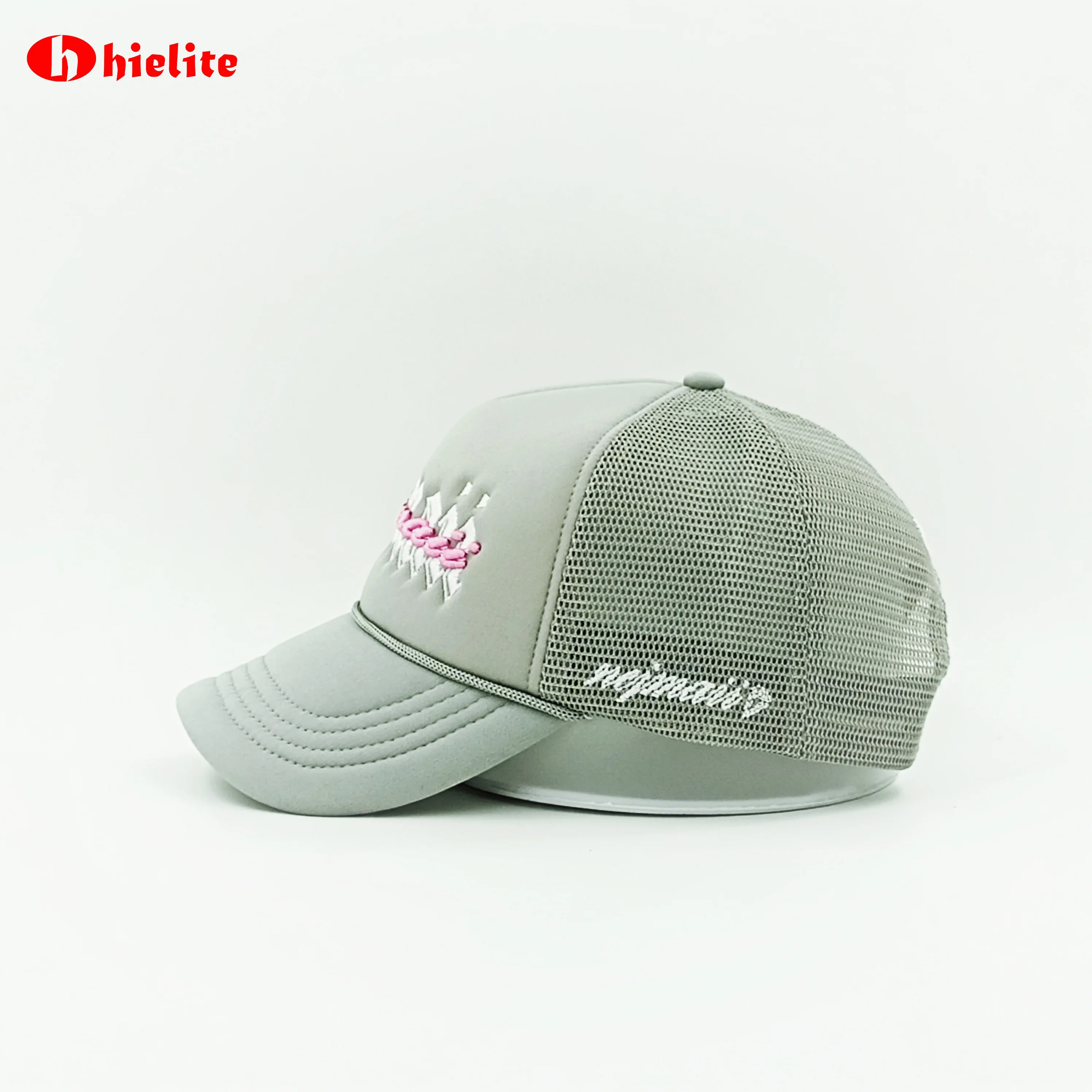 Wholesale Custom Mesh Trucker Hat 55% Cotton 45% Polyester Blue Headwear with Embroidery OEM Service Opp Bag Packing