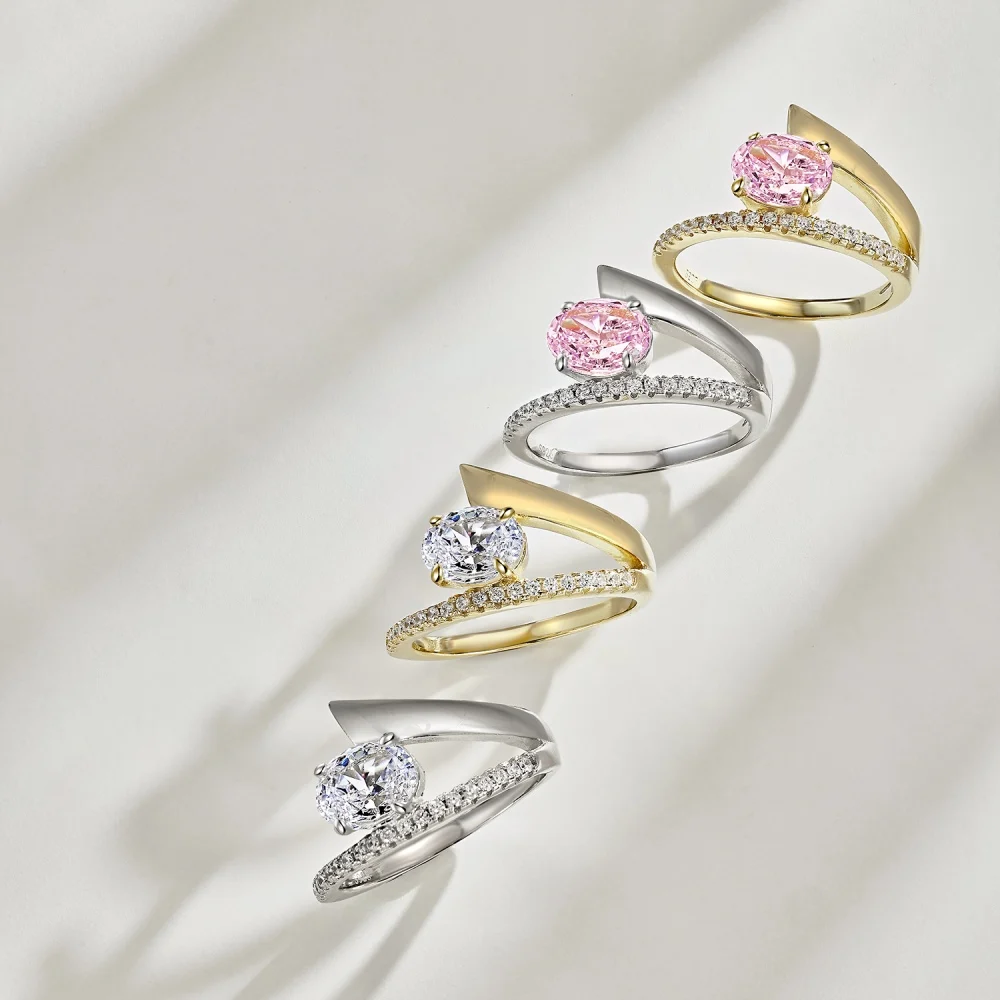 Женские повседневные кольца с золотым покрытием MYF 925 anillos casuales de plata ley para damas rhodium zircon из 18-каратного