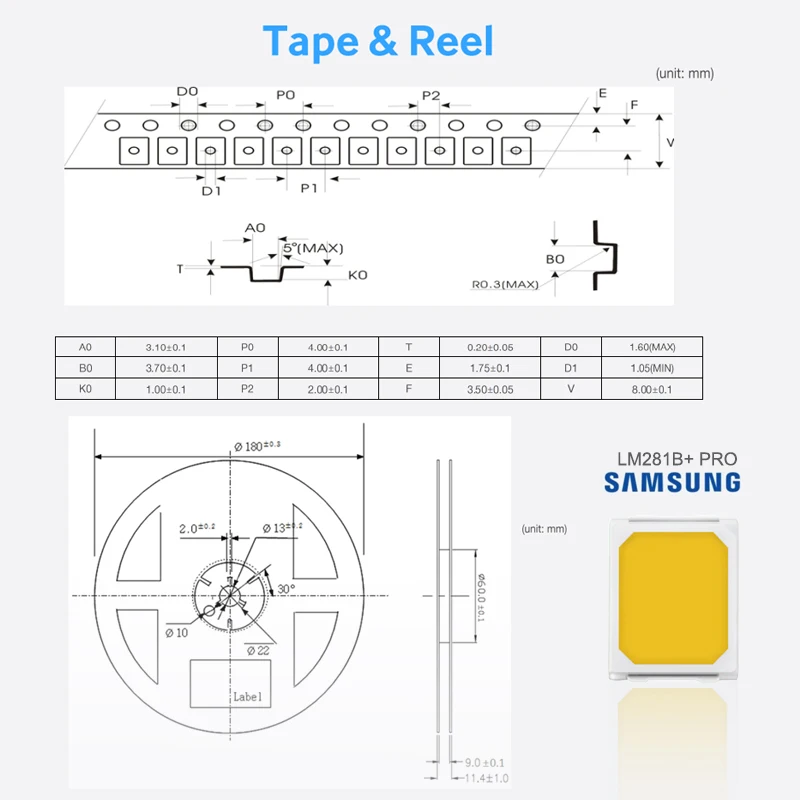 0 5 Вт 3 В 2835 средняя мощность светодиодные диоды Samsung Lm281b Ra80 90 Rk Rg Rj Sg Sj Sc Se SPMWH1228 SMD светодиодный чип LM281B + Pro VG Ring
