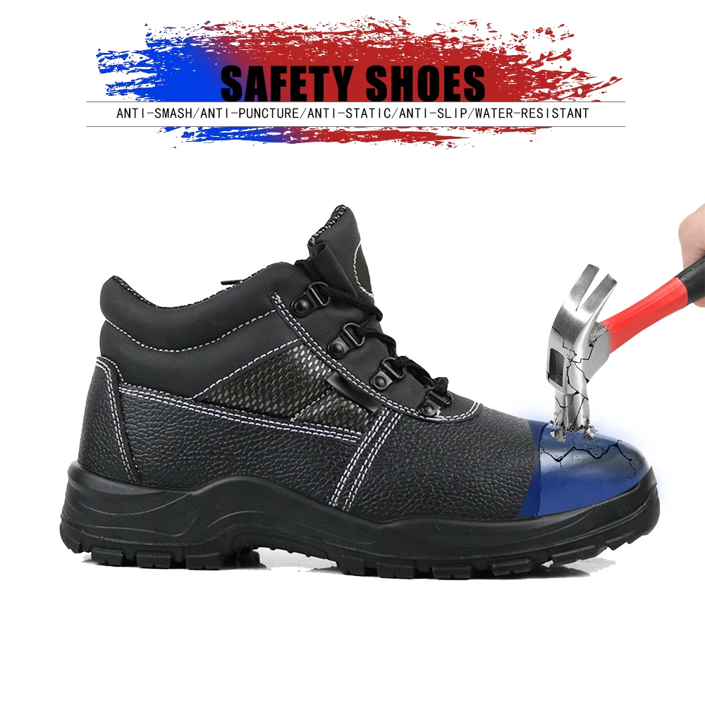S3 standard Genuine Cow Leather With European Standard Safety Toe And Safety Midsole Safety Shoes For Men
