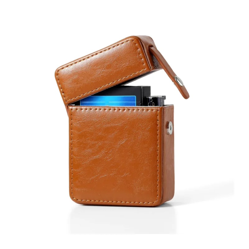 Cigarette Case PU Leather Portable Protective Lighter Pocket Holder Durable Practical Cigarettes Organizer