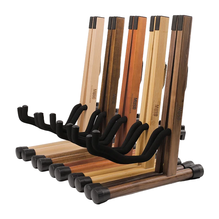 Unique Classical Guitar Display Acoustic Guitar Stand Portable A Type Black Walnut Music Travel Stand