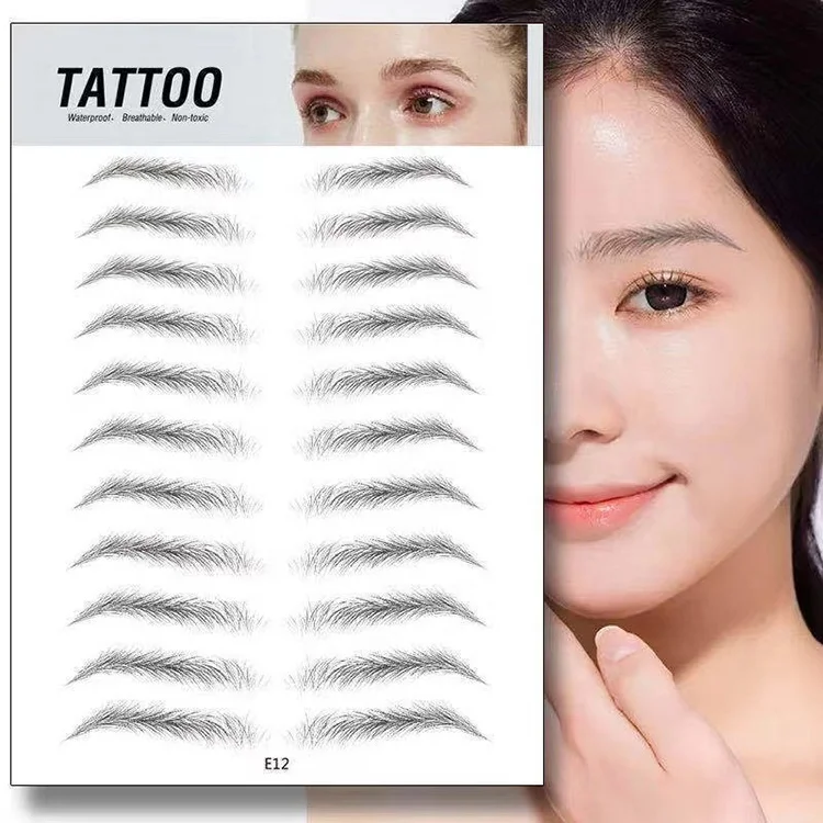 Wholesale fashion women temporary waterproof 6D eyebrow tattoo stickers