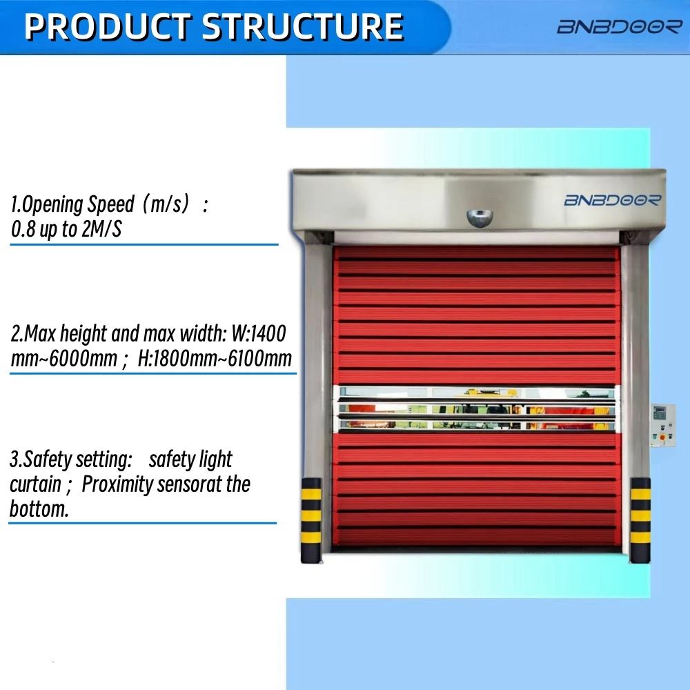 Industry automatic steel roll up doors aluminum alloy hard roll up shutter high speed spiral fast rolling doors with cheap price