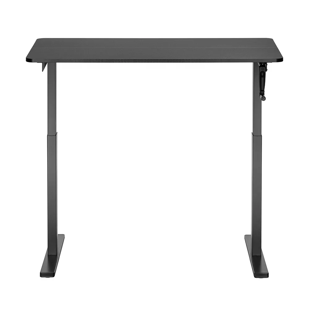 N08-22D-B Height Adjustable Manual Sit Stand Gaming Desk Hand Crank Standing Desk 2 Piece Partitioned Table Top