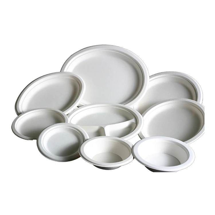 Custom printed party bulk supplies cheap eco friendly compostable restaurant 6 9 10 12 inch kraft disposable paper dish plates