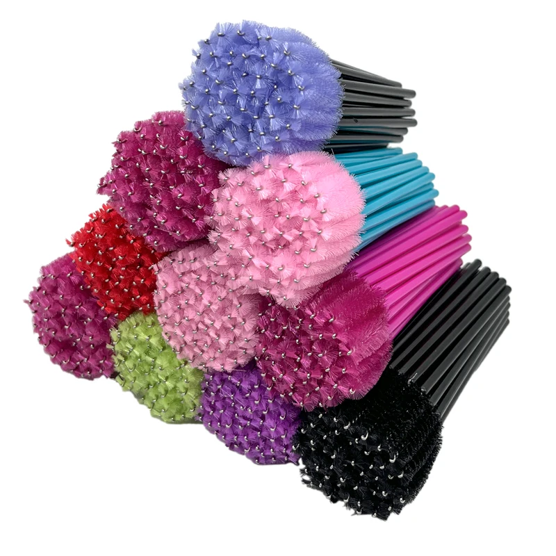 Eyebrow Mini Handle Pink Micro Black Tool Makeup Eyelash Spoolie Disposable Eye Mascara Extension Wand Brush Lash Applicator