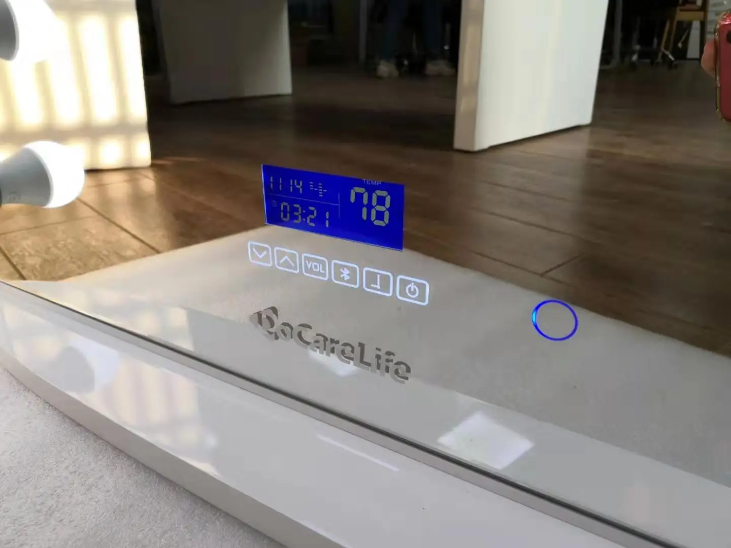 В наличии в США! Деревянное Безрамное зеркало Docarelife для салона, роскошное голливудское зеркало с подсветкой, беспроводной динамик