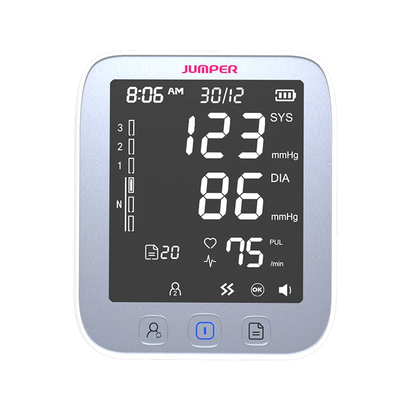 Easy-to-read Big Screen Features a Backlight Upper Arm BP monitor JPD-HA101