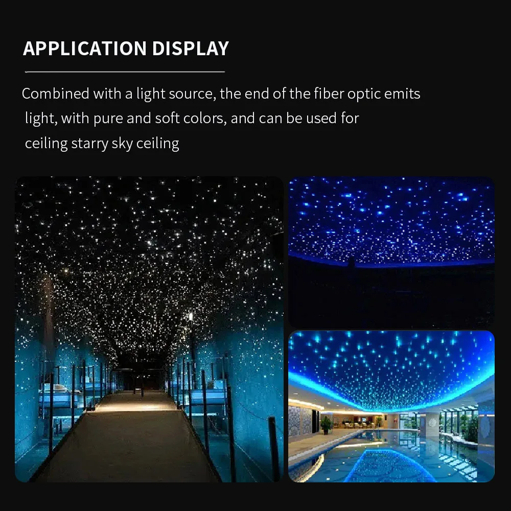 Factory customized fiber optics bundle+12V 6W RGB led light source for car and indoor starry roof PMMA optical fiber light kit