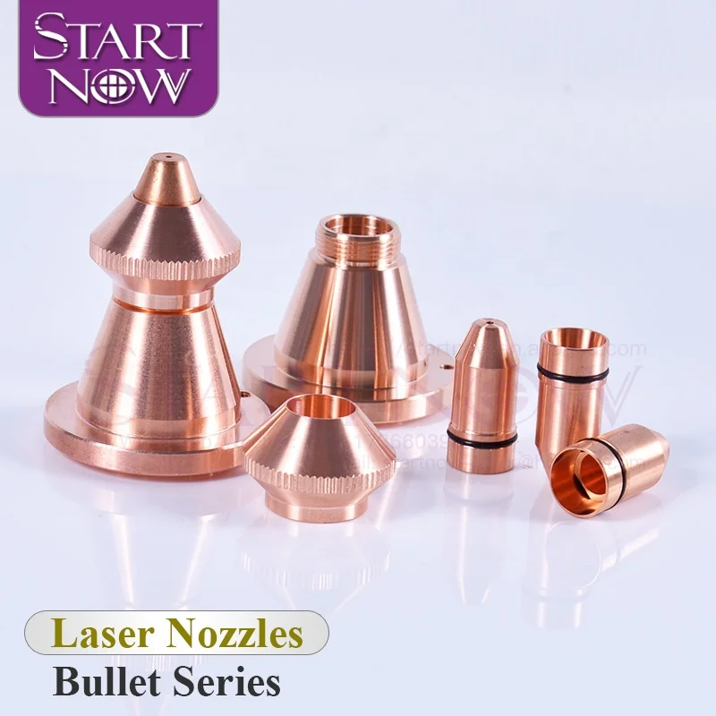 Пулевые лазерные сопла Startnow, однослойные 1,2 1,5 1,8 Калибр с крышкой и соответствующей базой, лазерная режущая насадка