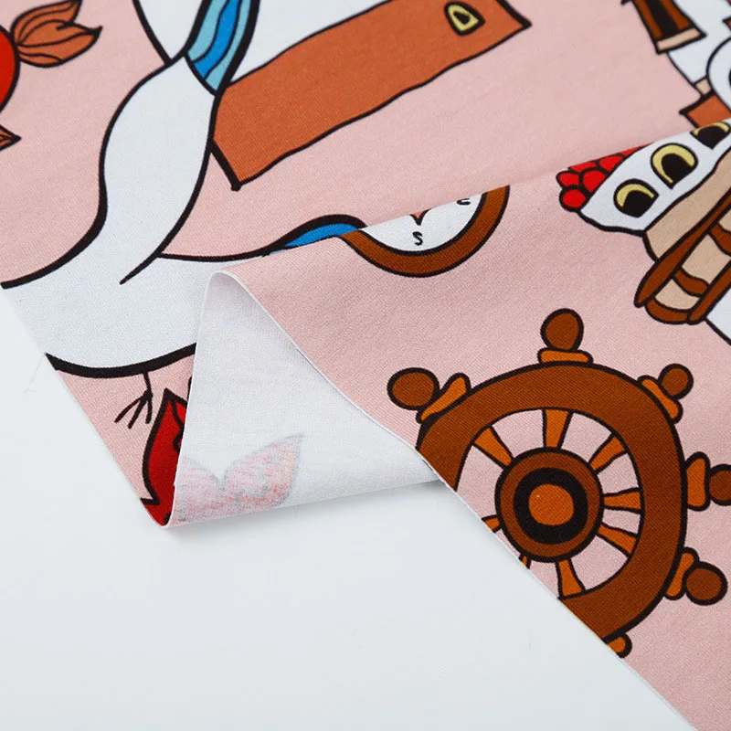 OEM ODM Custom Design Your Own Digital Print Colorful Cotton Spandex Blend Fabric Printed For Clothing