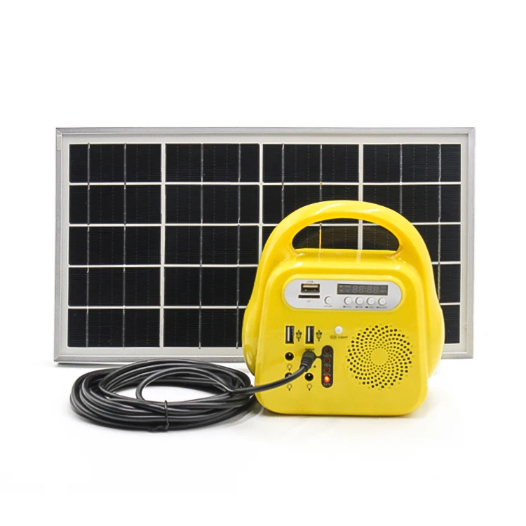 Portable 12W solar panel system with DC and 5V USB output in 12000mAh power bank capacity for indoor and outdoor