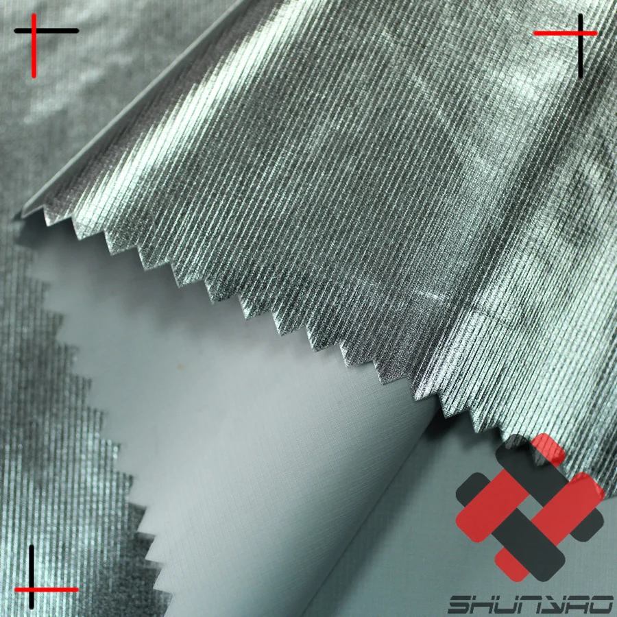 20D ultralight silver foil coated nylon ripstop fabric
