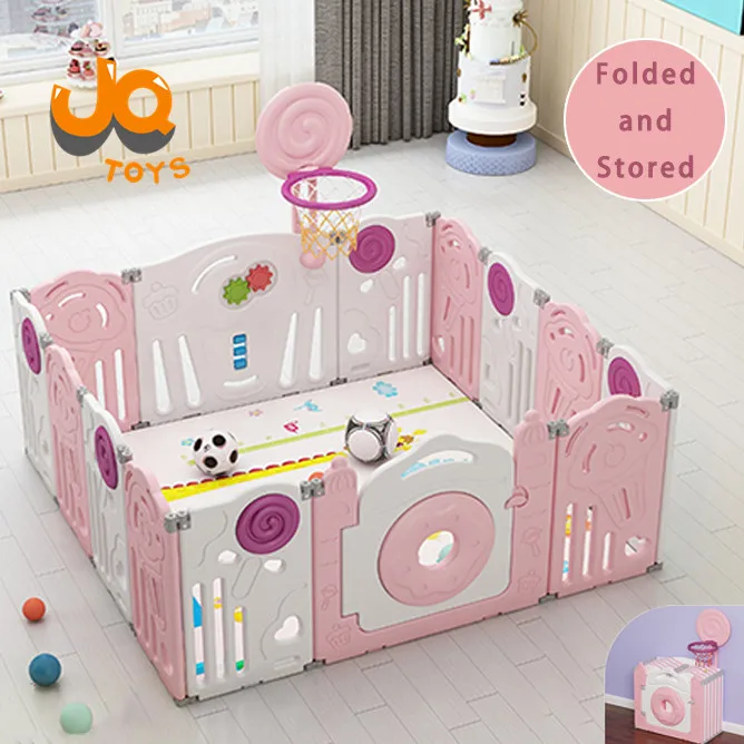 portable color plastic fence kids play ground clear plastic fence kids foldable playpen fence for children