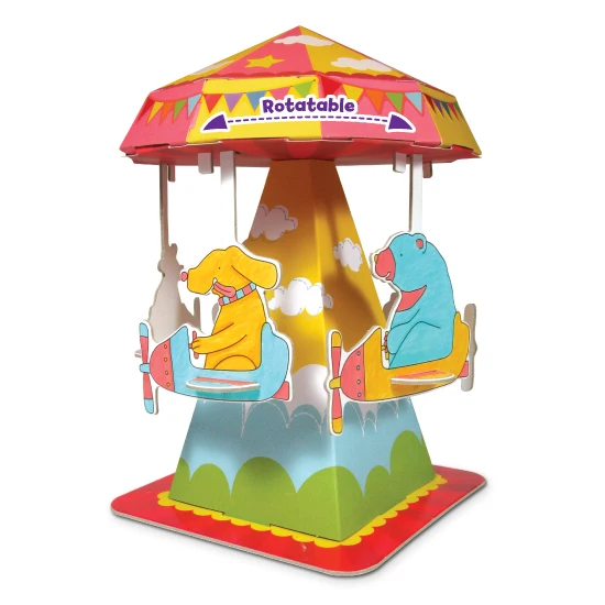 Wholesale 3D Puzzle Cartoon Scene Amusement Park Creative Toy DIY Puzzle Paper Model