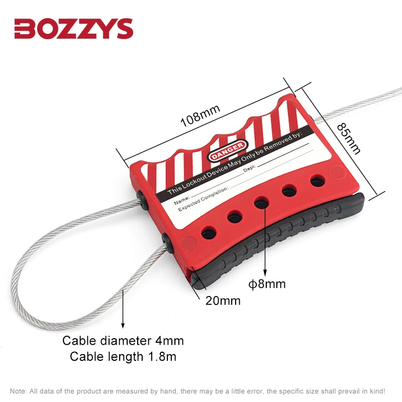 Multipurpose adjustable Cable Lockout with 4 mm UV PVC Coated Steel Cable  for  Industrial unusual devices energy isolation