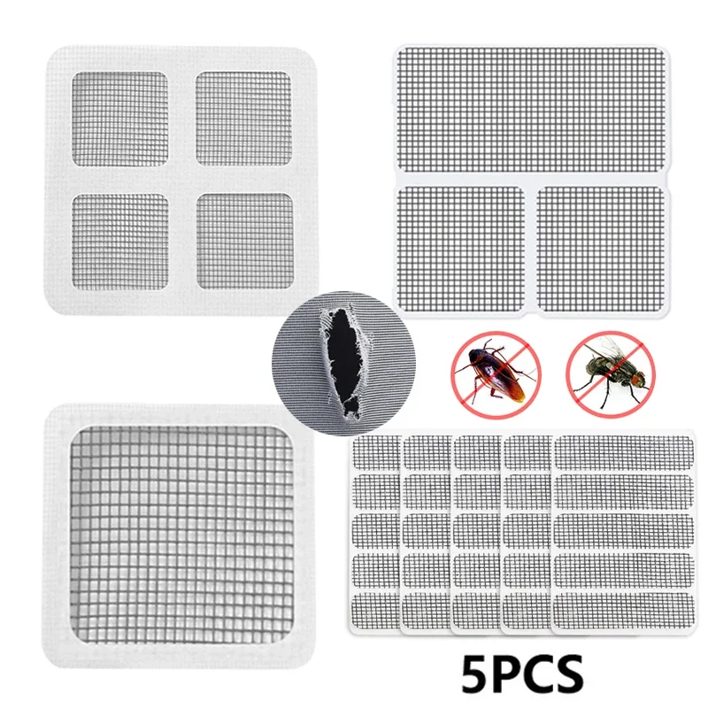 Stock 5PCS Self Adhesive Window Screen Repair Kit Fix Net Screen Repair Stickers Anti Mosquito Screen Patches For Windows Door