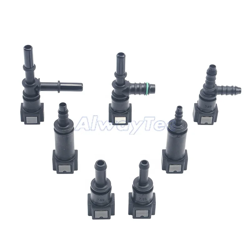 7.89-ID8 Plastic Fuel Line Hose Quick Release Connectors Straight Elbow