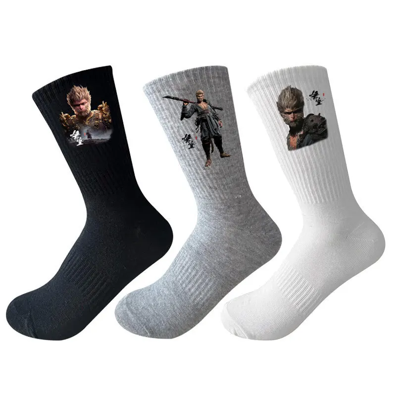 2024 New Style autumn black myth wukong socks Win Game Student crew socks for men wholesale