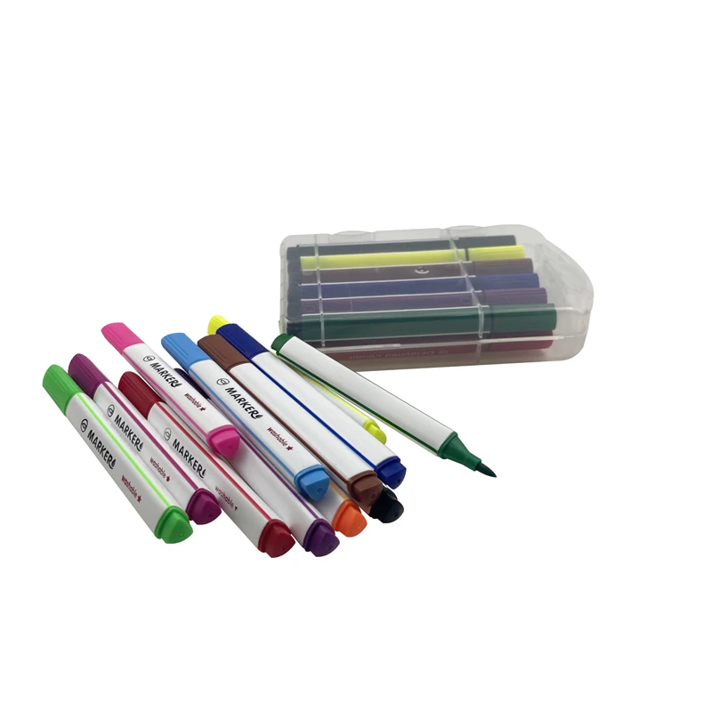 factory custom logo cheap 12 colors non toxic watercolor pen washable school water color markers set for kids drawing