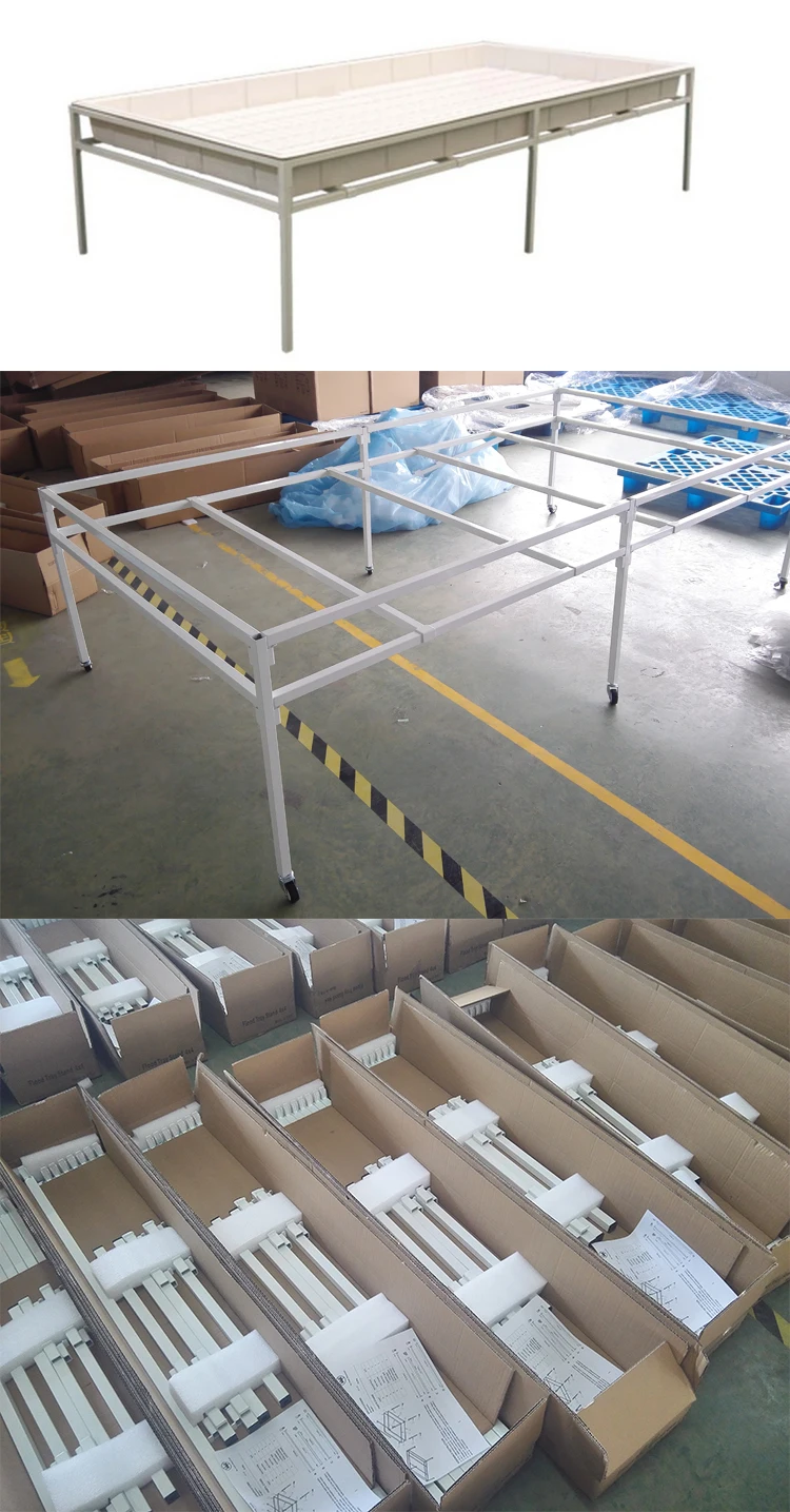 BPA free ABS plastic white flood tray table with reservoirs system 3x6 flood table