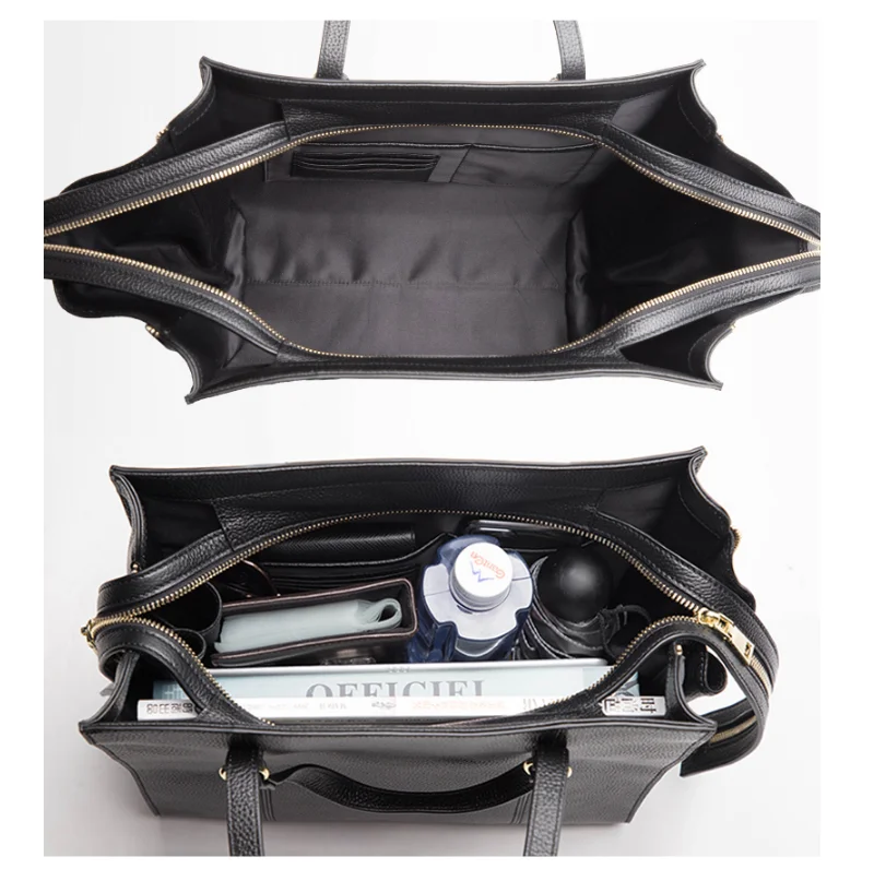 
Ready to ship Gionar Large Size Utility Full Grain Cowhide Leather Tote bag Casual Travel Handbag for women with Logo 