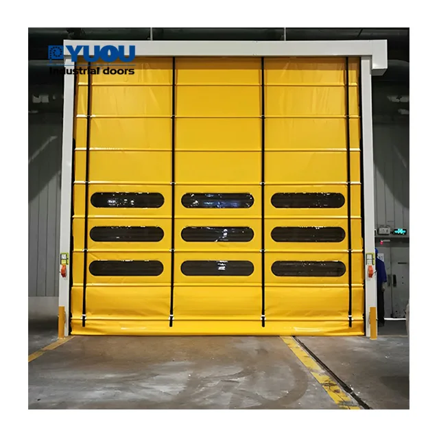High Speed Motor fast  PVC Stack folding  panel Stack garage door stacked packing door