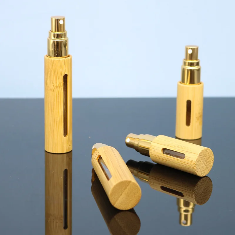5ml 10ml Bamboo Spray Bottle Perfume Empty doterra Spray Refillable Bottle Container Makeup Water Atomizer Travel Bottle