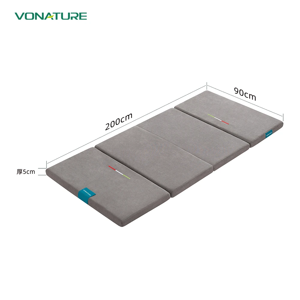Factory OEM four Folding Mattress with Storage Bag Foldable Foam Topper Floor Mattress