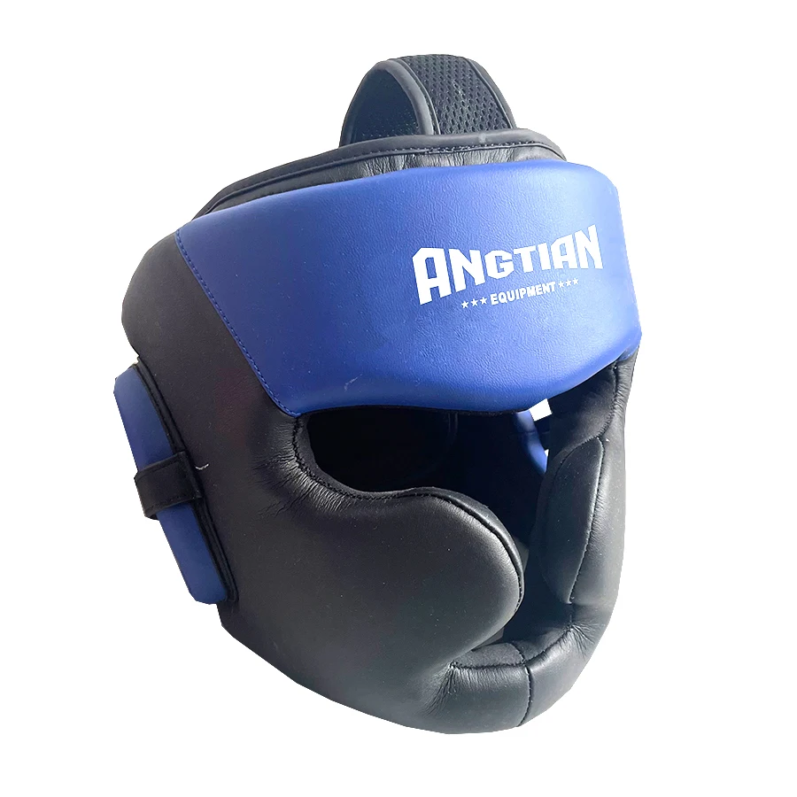 ANGTIAN wholesale leather mma muay thai training head gear professional boxing head guard