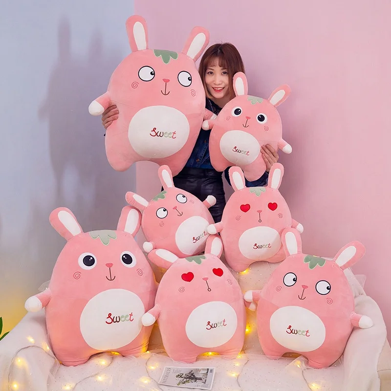 Custom Pink Soft Pillow Cushion Bunny Wholesale Valentine Gift Plush Doll Rabbit