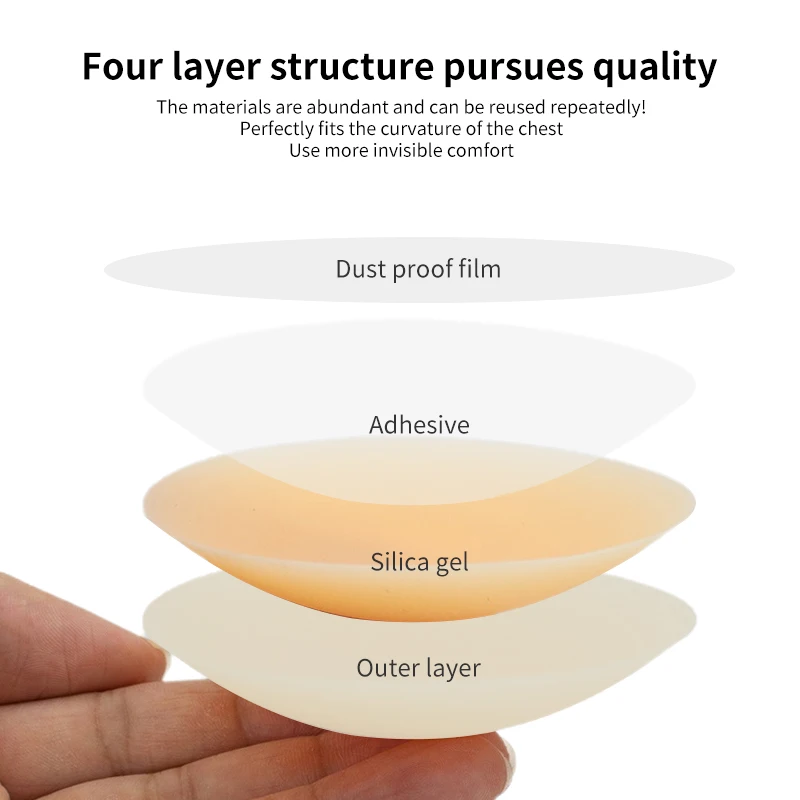 Factory Adhesive Invisible Reusable Round nipple cover packaging Silicone Pasties Nipple patch for backless dress