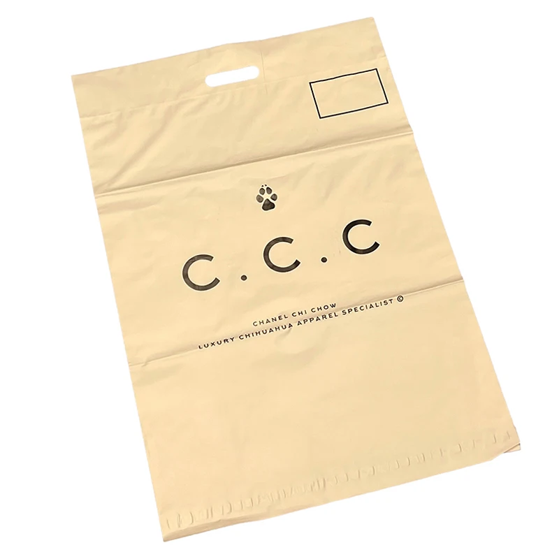 Custom Mailing Bags for Clothes Boutique Matte color Nude Beige Shipping Package Mailer Bag Thank you Poly Mailers handle