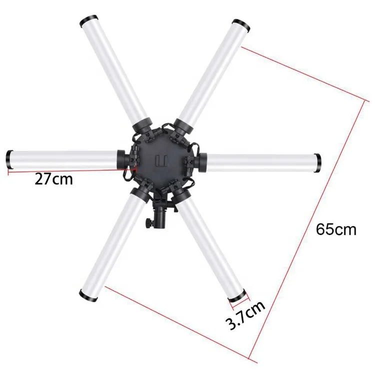 six led stick ring light phone live broadcast equipment 55W 3200-5600K rechargeable led floor lamp for beauty salon