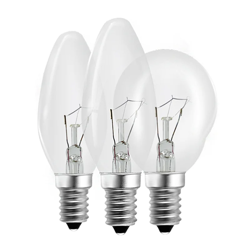 Сменная люстра лампочка накаливания Candelabra E12 Base 120 в 25 Вт 40 60 прозрачное стекло Диммируемые лампочки C26 C32 C35