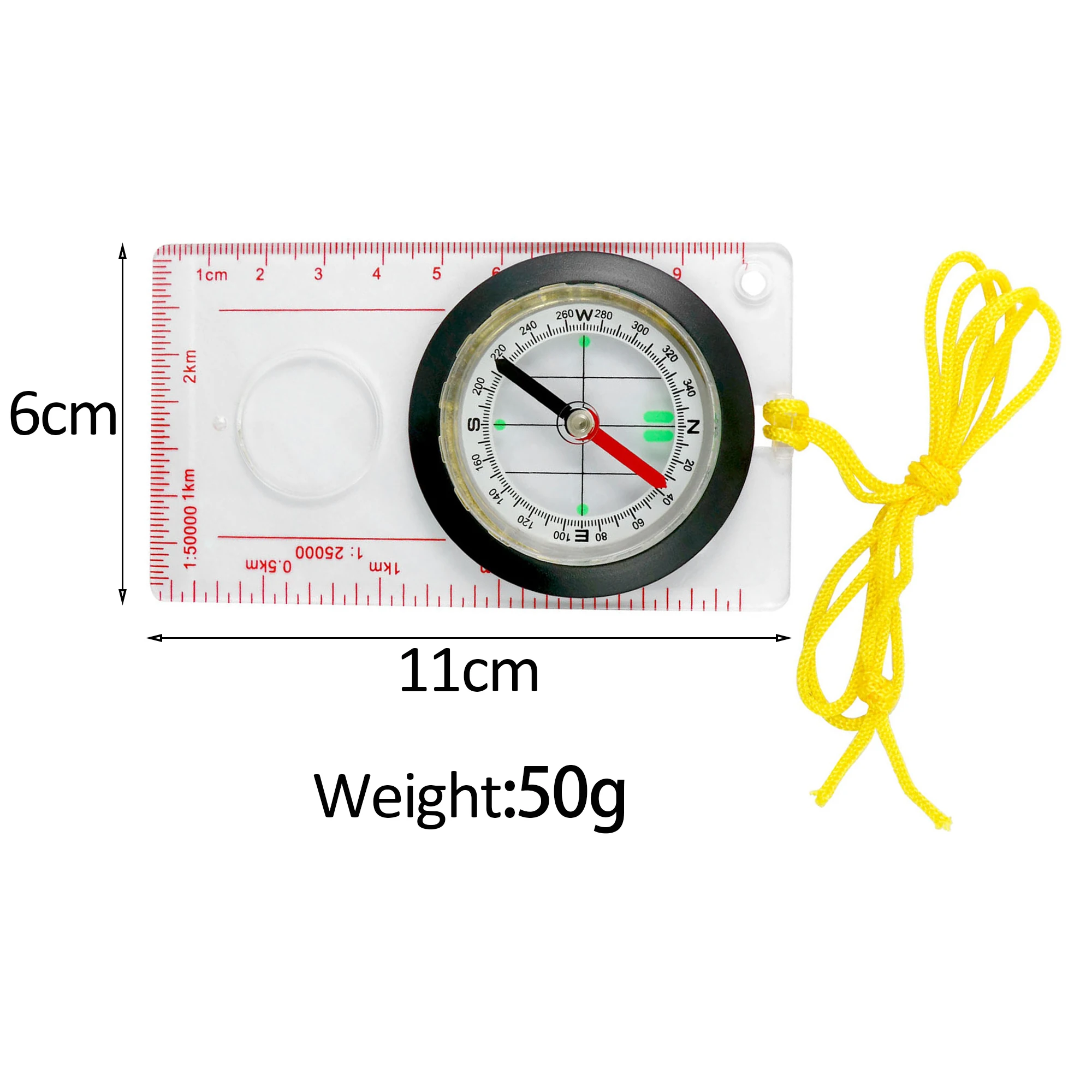 Acrylic RECTANGULAR ORIENTEERING COMPASS