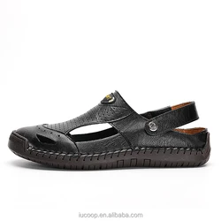 Lighter Outdoor men sandals with breathable leather and wear-resistant multiple wearing  for OEM/ODM