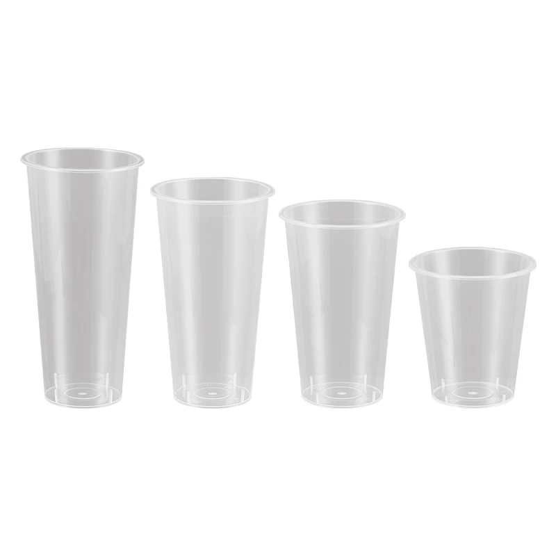 Frosted custom Disposable Smoothie PP Hard Plastic drink Bubble Milk Tea Cup