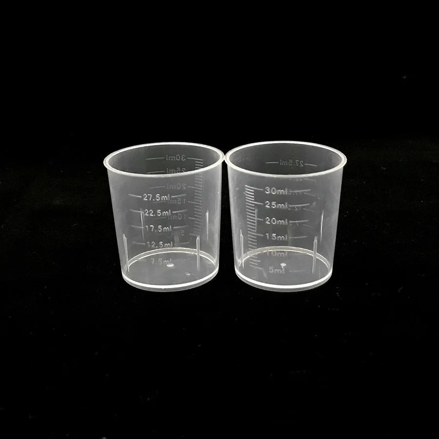 Transparent 7.5ml12.5ml17.5ml22.5ml27.5ml30ml plastic measuring cups double scale line Laboratory kitchen Tools Lab Beakers